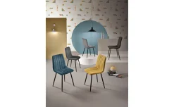 Brenta sedia in tessuto grigio scuro