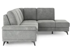 Brera divano letto angolare con contenitore in tessuto grigio