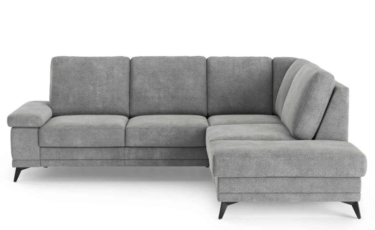 Brera divano letto angolare con contenitore in tessuto grigio