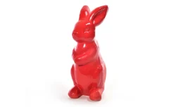 Bunny coniglio in resina rosso h40 cm