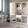 Cabrio cucina a scomparsa betulla con frigo e 2 armadi