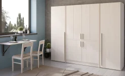 Cabrio cucina a scomparsa betulla con frigo, 2 librerie e 2 armadi