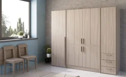 Cabrio cucina a scomparsa olmo con frigo e 2 armadi