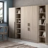 Cabrio cucina a scomparsa olmo con frigo con libreria e 2 armadi