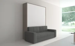 Cabrio letto a scomparsa con divano colore tiglio e bianco opaco