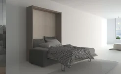 Cabrio letto a scomparsa con divano colore tiglio e corda