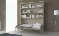 Cabrio letto singolo a scomparsa olmo con libreria