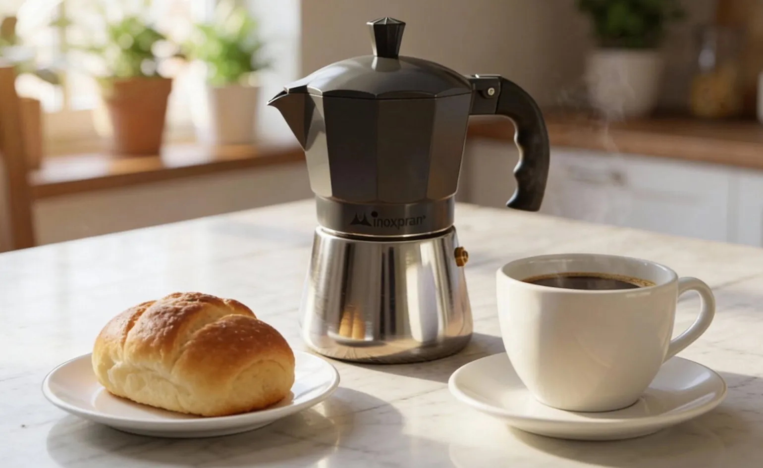 Caffettiera 3 tazze antracite in alluminio per induzione