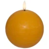 Canadela tonda in cera con fiamma led gialla Ø10 cm