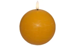 Canadela tonda in cera con fiamma led gialla Ø10 cm