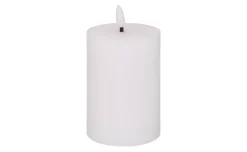Candela in cera con fiamma led bianca h12,5 cm