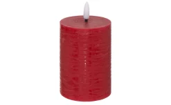Candela in cera con fiamma led rossa h12,5 cm