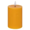 Candela in cera con fiamma led gialla h12,5 cm