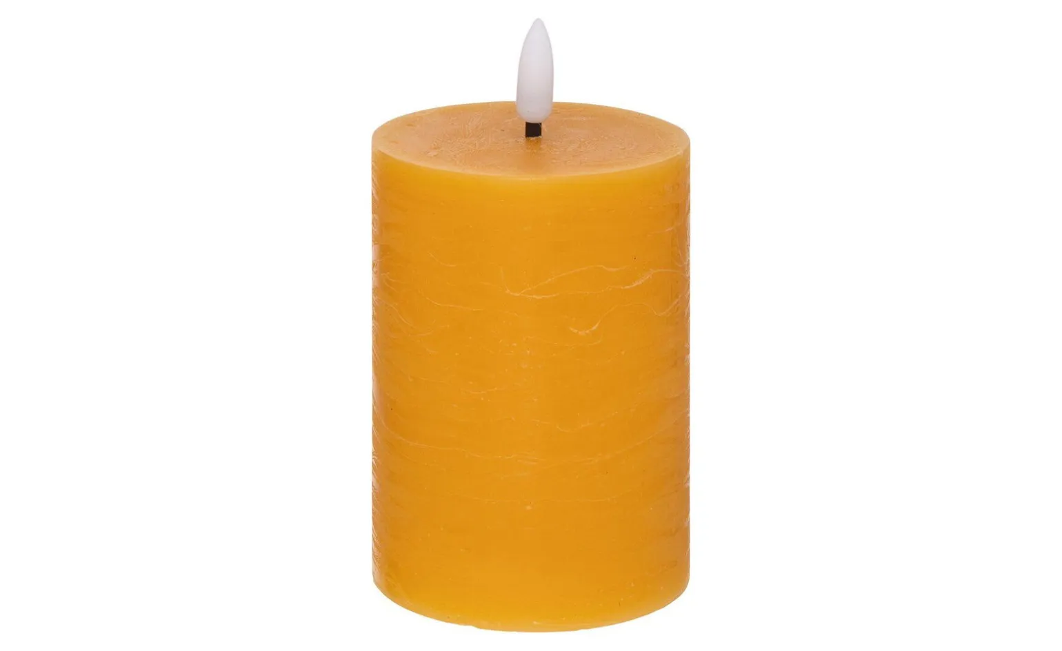 Candela in cera con fiamma led gialla h12,5 cm