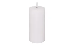 Candela in cera con fiamma led bianca h17,5 cm