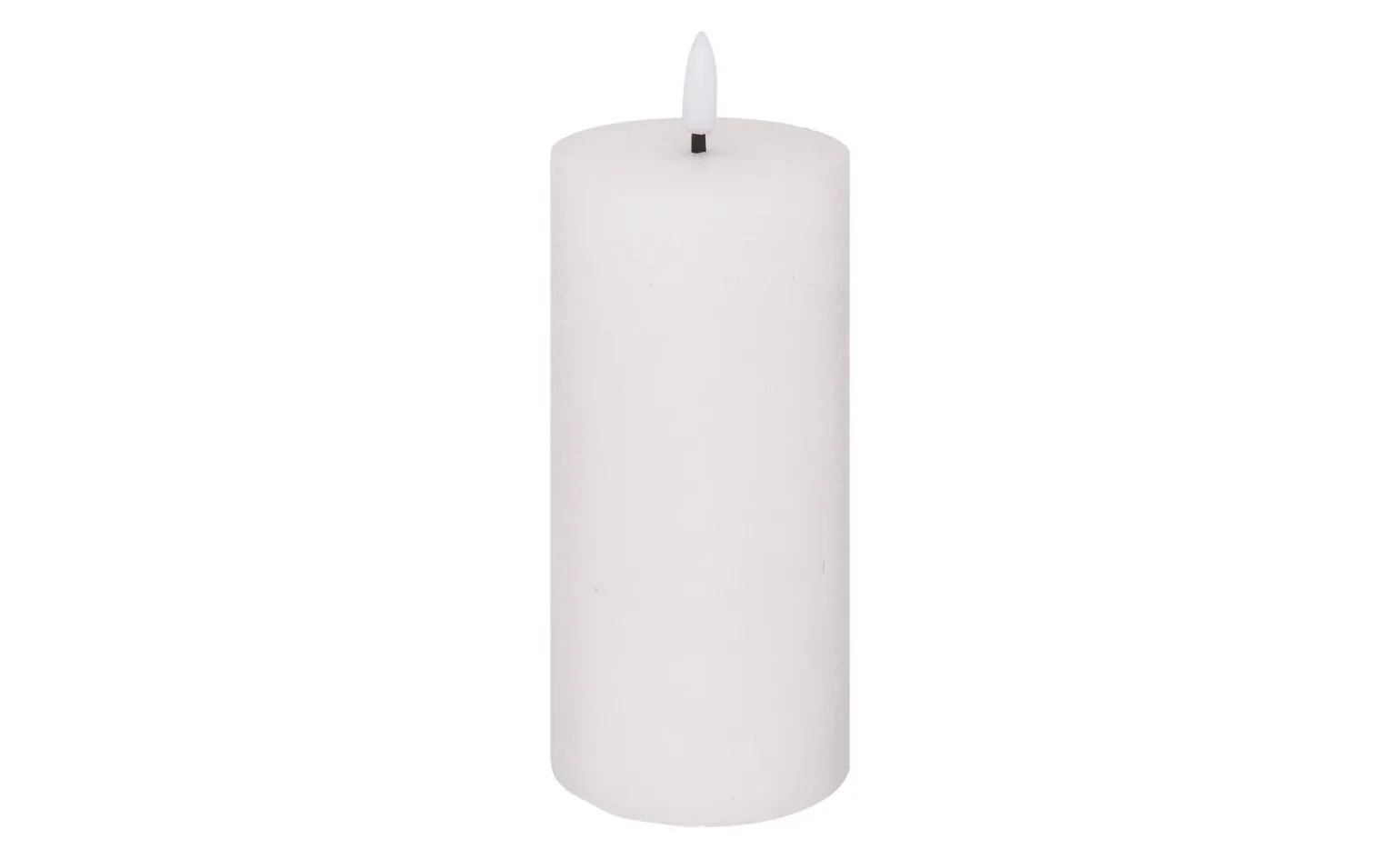Candela in cera con fiamma led bianca h17,5 cm