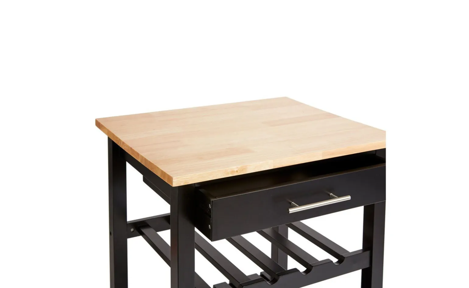 Carrello cucina in legno nero H87 cm