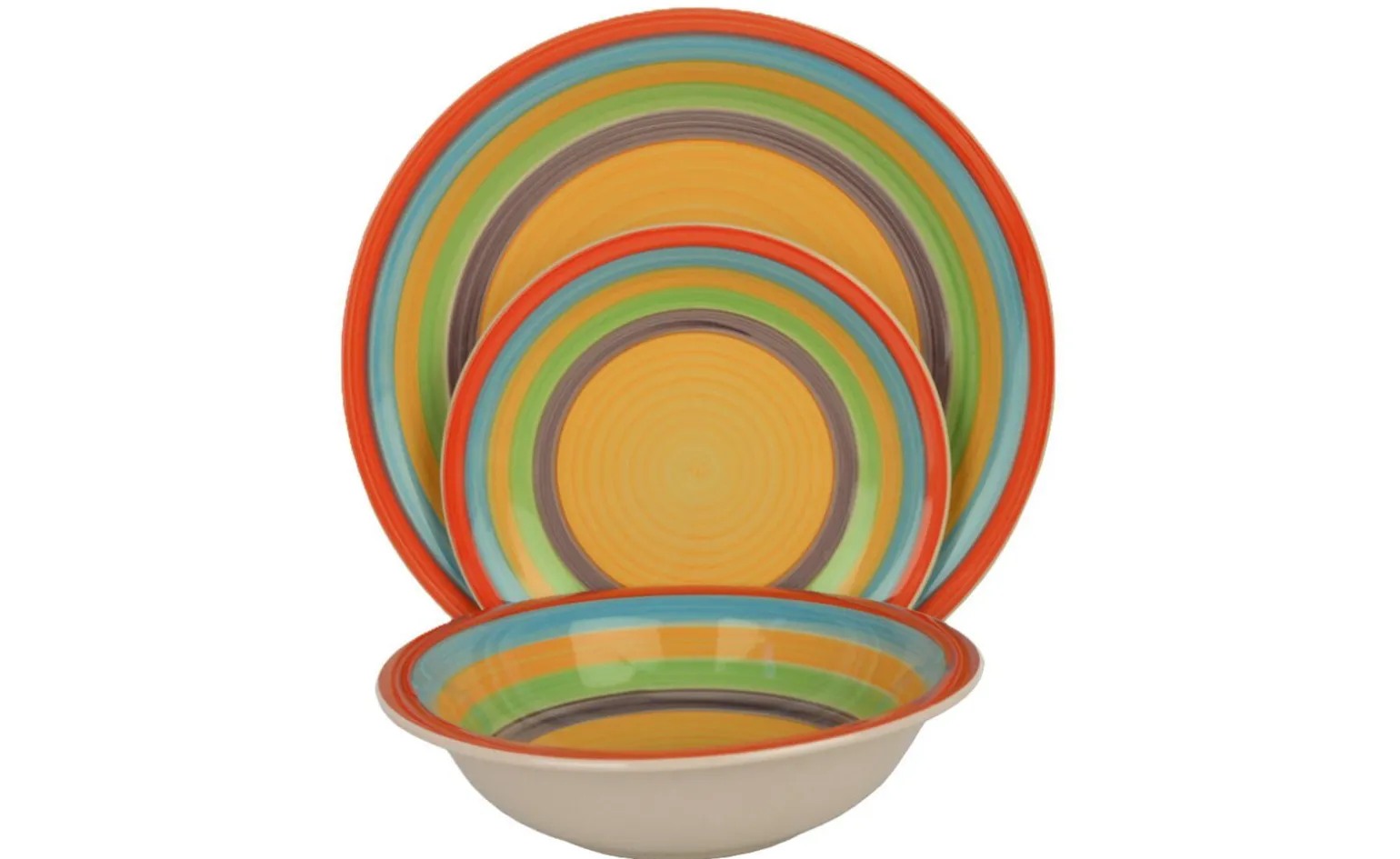 Casa Con Te servizio 18 piatti in ceramica a spirale, giallo