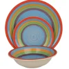 Casa Con Te servizio 18 piatti in ceramica a spirale, azzurro