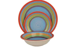 Casa Con Te servizio 18 piatti in ceramica a spirale, azzurro
