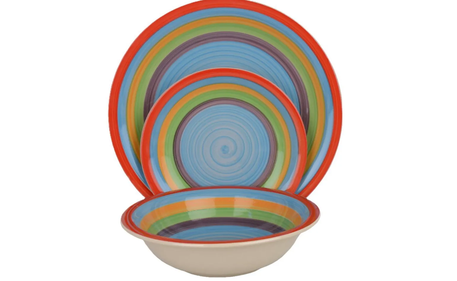 Casa Con Te servizio 18 piatti in ceramica a spirale, azzurro