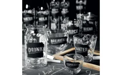 Cerve Nadia set 3 bicchieri acqua “Water” con decorazione lavagna