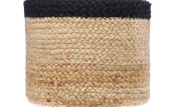 Cestino in juta naturale con bordo nero Ø19 cm