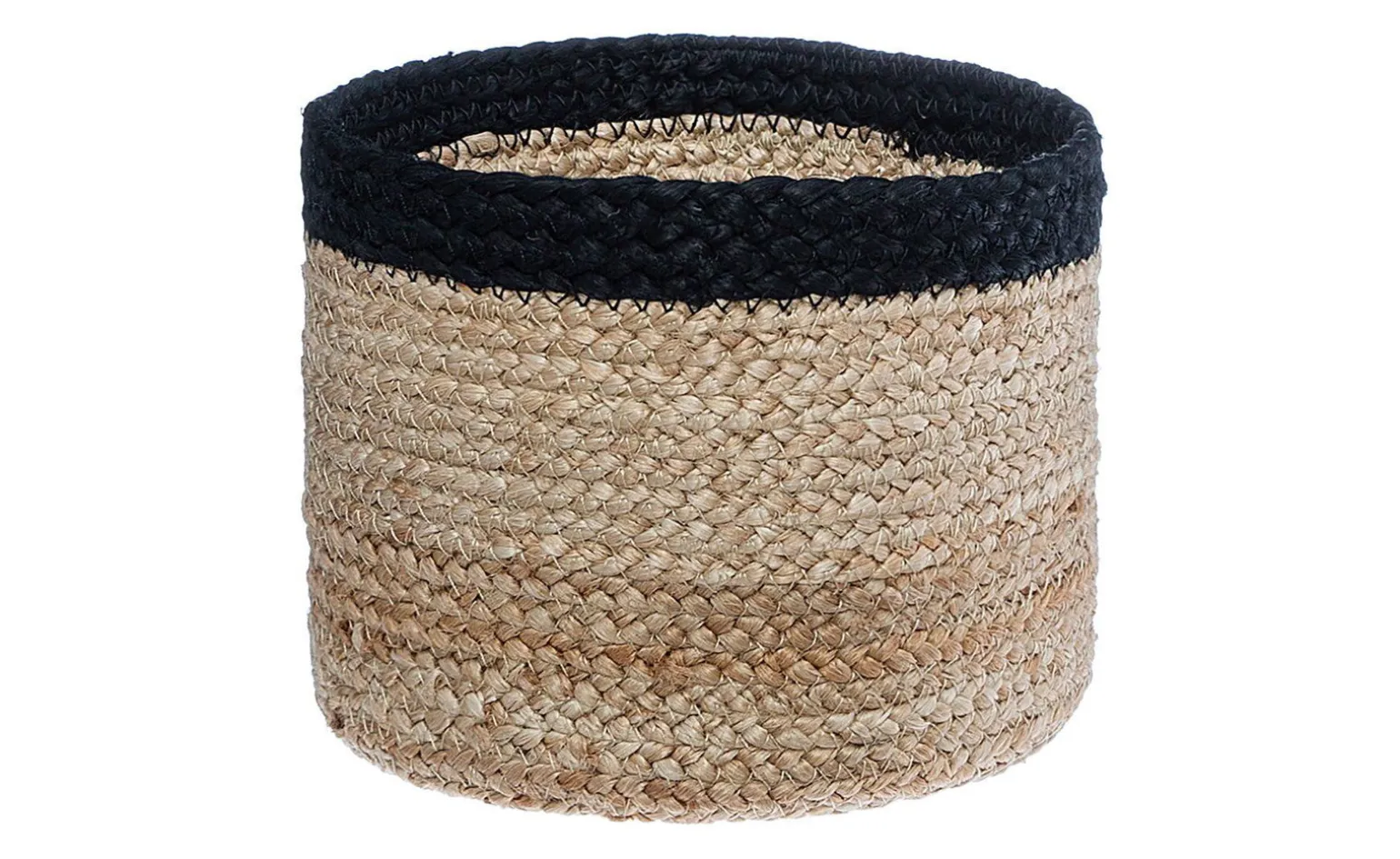Cestino in juta naturale con bordo nero Ø19 cm