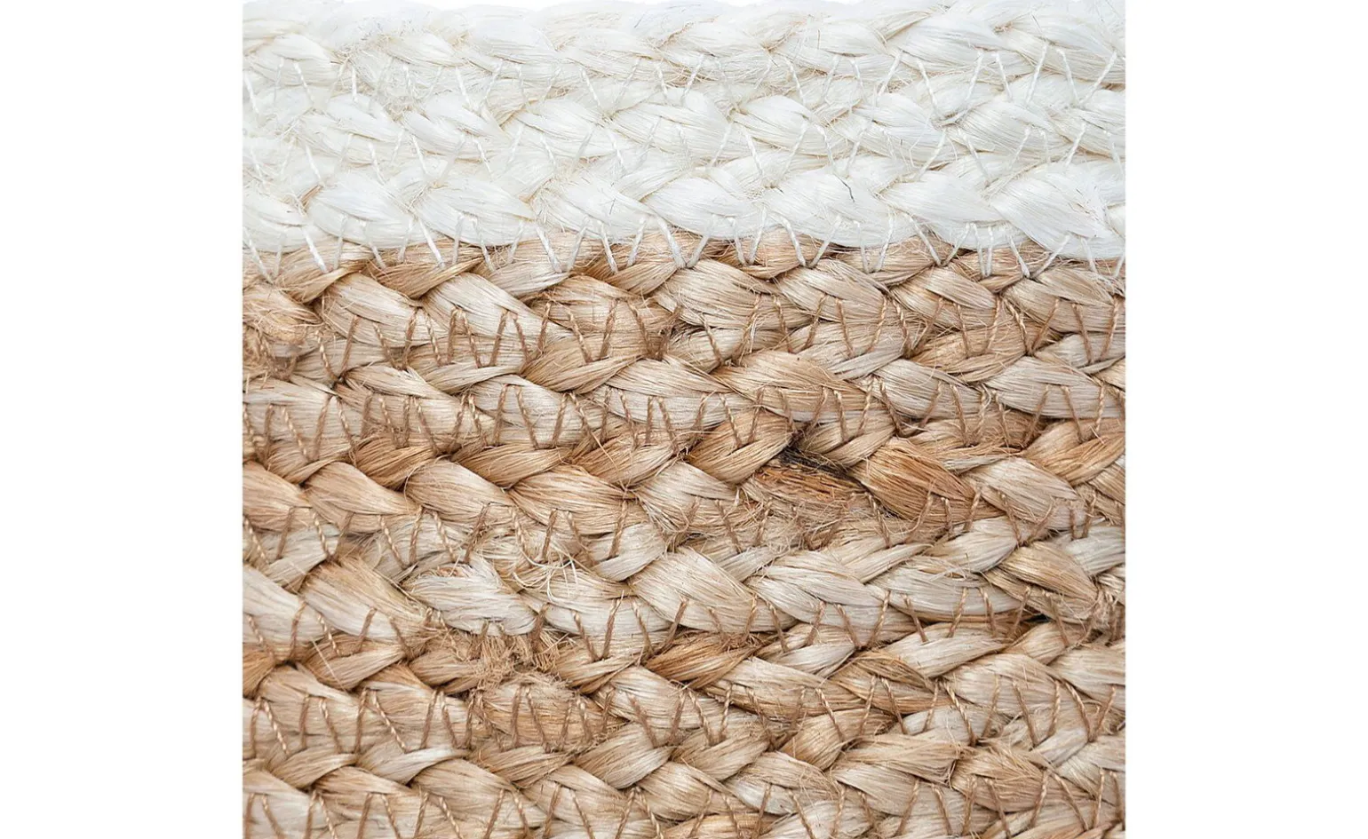 Cestino in juta naturale con bordo bianco Ø19 cm