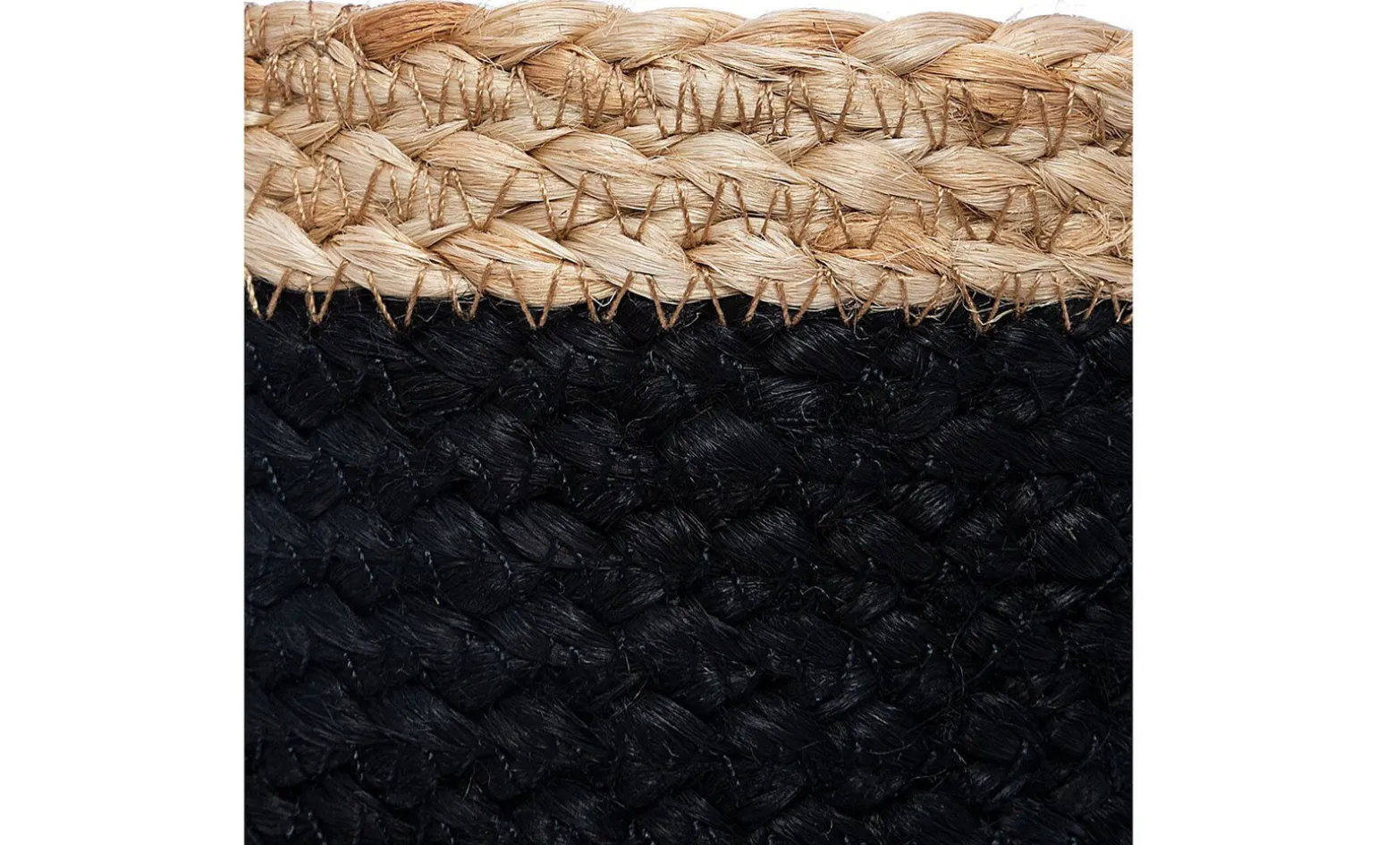 Cestino in juta nero con bordo naturale Ø16 cm