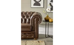 Chester divano 3 posti maxi in pelle antique marrone
