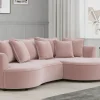 Chic divano 3 posti con penisola rosa