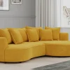 Chic divano 3 posti con penisola giallo
