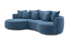 Chic divano 3 posti con penisola blu