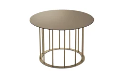 Chic tavolino rotondo Ø 60 metallo beige e piano bronzo