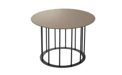 Chic tavolino rotondo Ø 60 metallo nero e piano bronzo