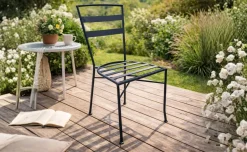 Cipro sedia in ferro nero 44x50 cm