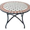 Cipro tavolo in ferro nero con mosaico Ø100x75 cm