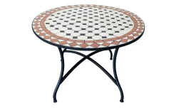 Cipro tavolo in ferro nero con mosaico Ø100x75 cm