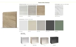 Clea cucina 360 cm colore grigio sasso e verde salvia