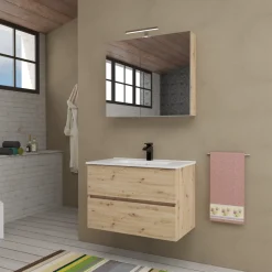 Cleo mobile bagno L81 cm componibile con lavabo integrato