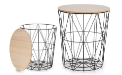 Coffee table contenitore in metallo nero h41 cm
