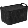 Contenitore con coperchio in tessuto nero 24 litri