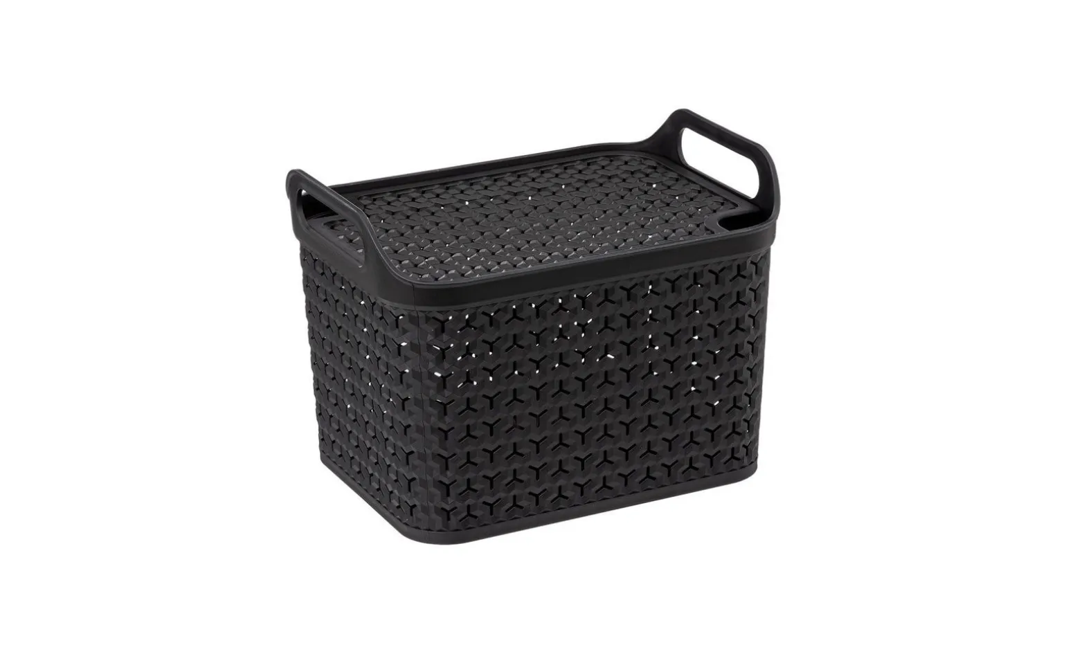 Contenitore con coperchio in tessuto nero 12 litri