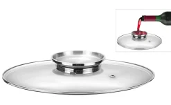 Coperchio in vetro con pomolo inox Ø24 cm