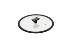 Coperchio in vetro piatto base silicone Ø28 cm