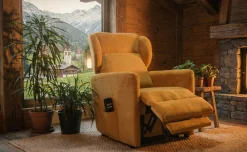 Cortina poltrona relax in tessuto giallo