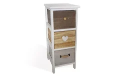 Country cassettiera 3 cassetti in legno