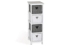 Cuore cassettiera 4 cassetti in legno bianco