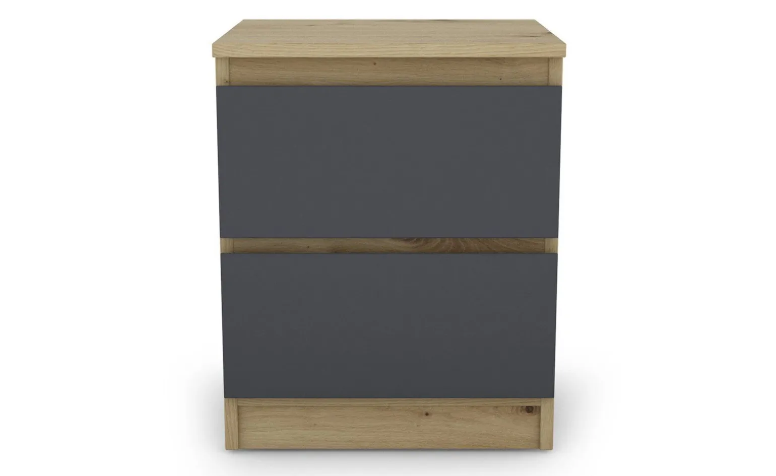Delia comodino 2 cassetti rovere artisan/graphite